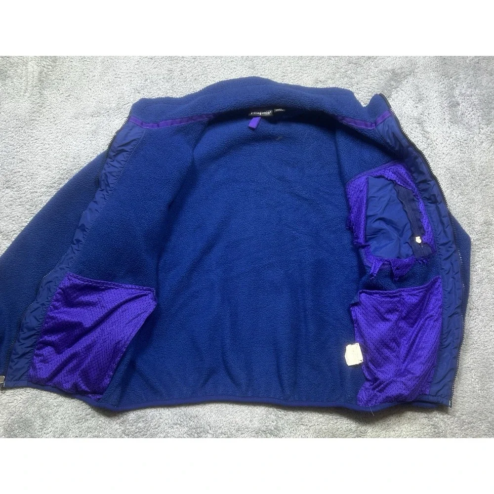 Vintage Patagonia Synchilla Jacket Men's L Blue Fleece Full Zip Made In USA 3508